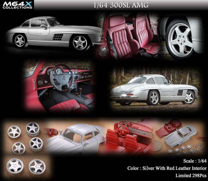 M64X 1:64 Vintage 2025 Mercedes-Benz 300SL AMG (6 Colours)