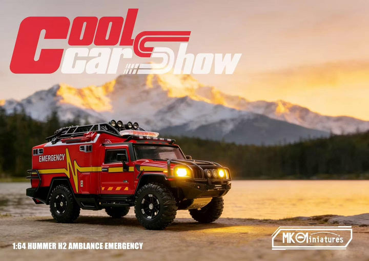 MK Miniatures 1:64 Hummer H2 Rescue Red