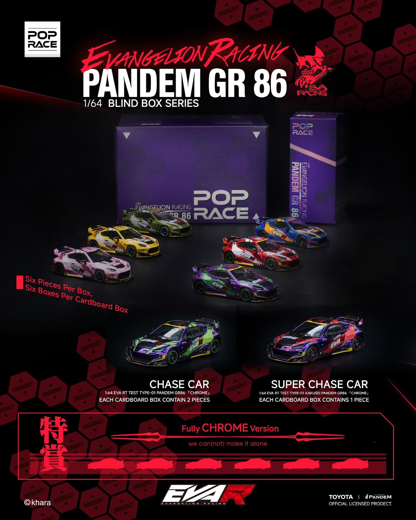 Preorder] POPRACE x EVANGELION 1:64 RACING PANDEM GR 86 BLIND BOX