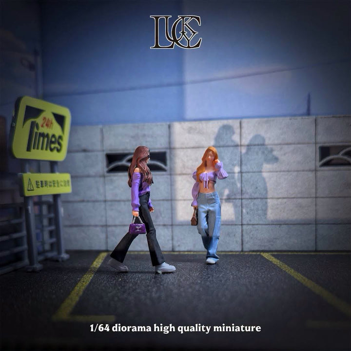 Lucky Studio 1:64 Purple Clad Girl Duo LK2026061514