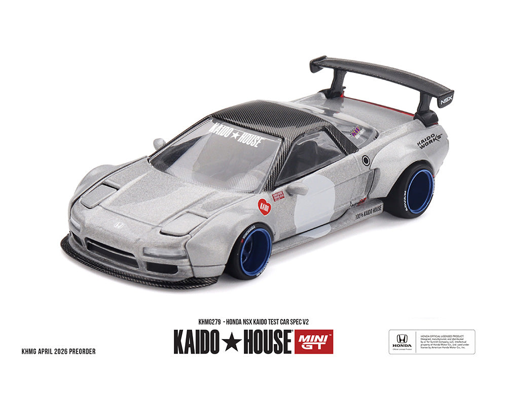 [Preorder] Kaido House x Mini GT Honda NSX Kaido Test Car Spec V2 – Silver w/ Carbon KHMG279