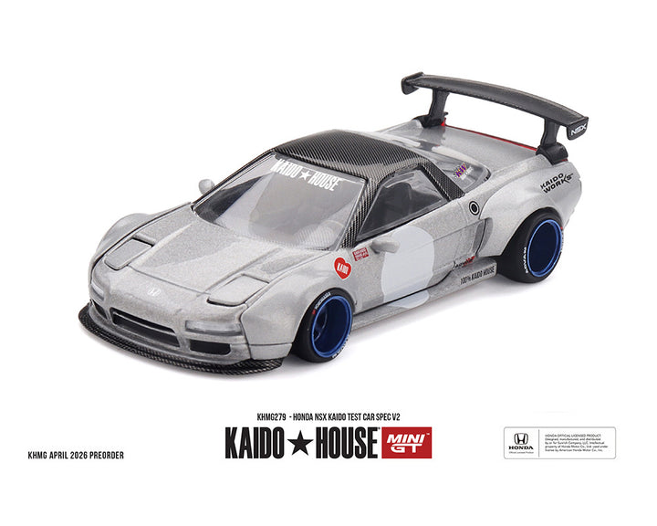 [Preorder] Kaido House x Mini GT Honda NSX Kaido Test Car Spec V2 – Silver w/ Carbon KHMG279