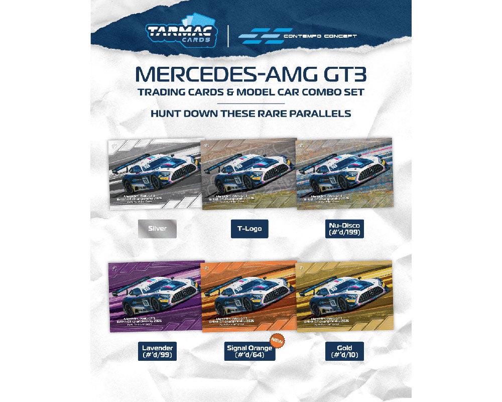 [Preorder] Tarmac Works 1:64 Mercedes-AMG GT3 British GT Championship 2026 Kevin Tse / Ben Green Model Car + Trading Cards Combo Set- Hobby64 T64-062-26BGT18