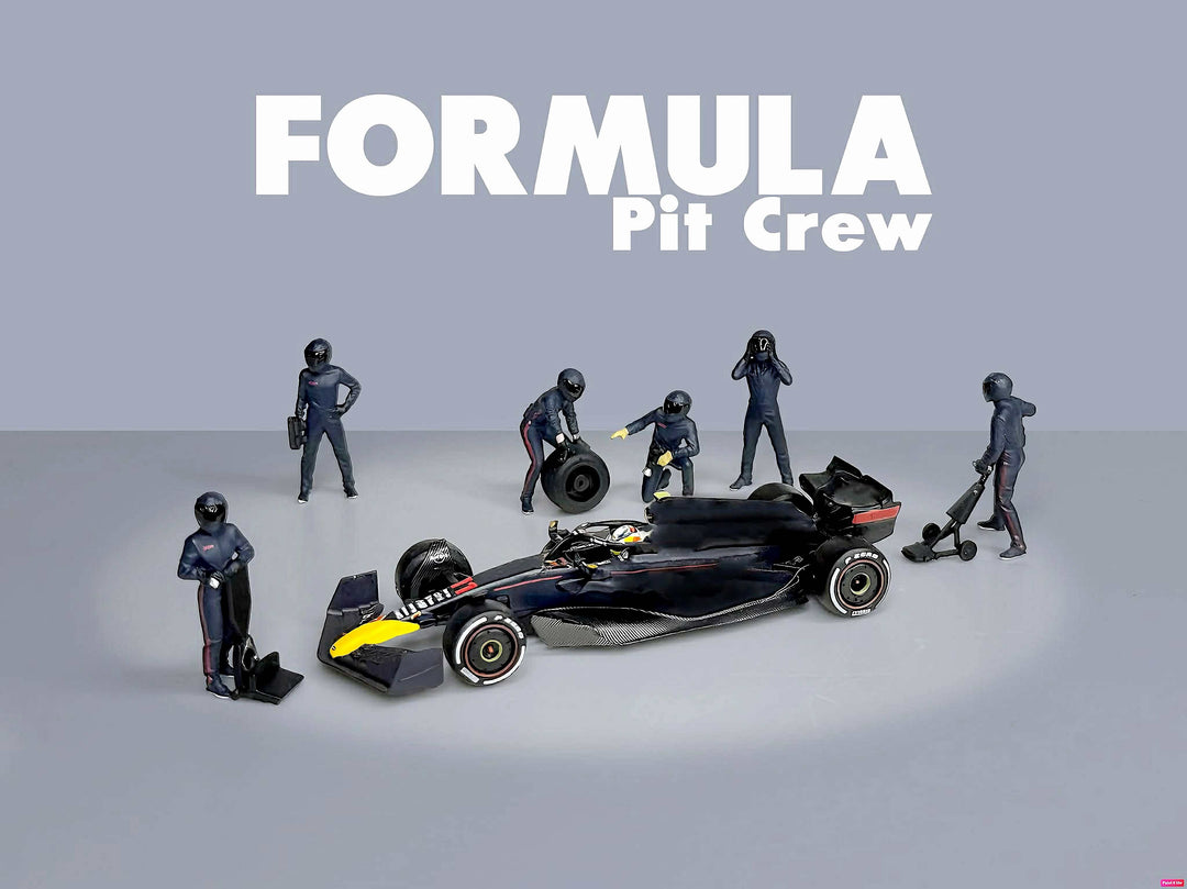 [Preorder] American Diorama 1:64 Formula Pit Crew Figures - Team Blue AD-2442MJ