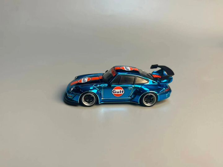 Flame 1:64 Porsche RWB 993 964 Gulf Chrome Blue (2 Versions)
