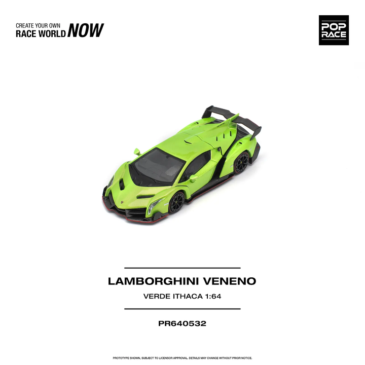 [Preorder] POPRACE 1:64 LAMBORGHINI VENENO VERDE ITHACA PR640532