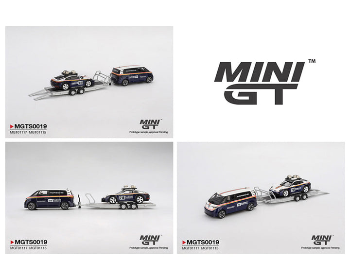 [Preorder] MINIGT 1:64 Porsche 911 Dakar #718 / Volkswagen ID. Buzz Porsche Centrum Gelderland Roughroads Set MGTS0019