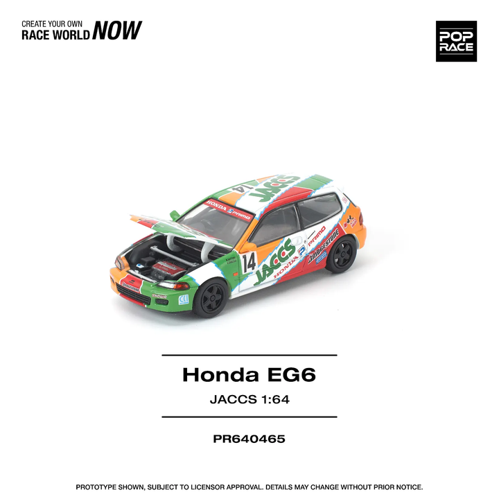 [Preorder] POPRACE 1:64 HONDA CIVIC (EG6) JACCS PR640465