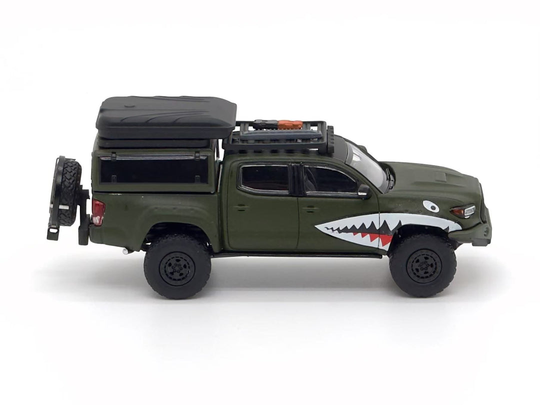 Unique Model 1:64 Toyota Tacoma Green Shark Livery Luggage Version
