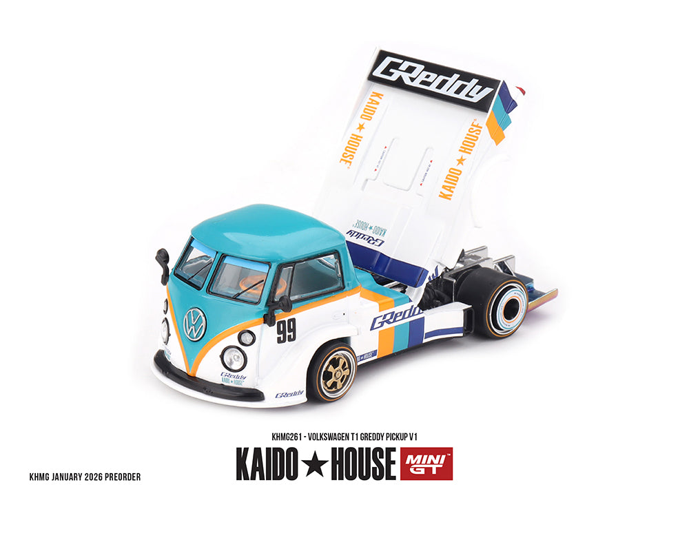 [Preorder] Kaido House x Mini GT 1:64 Volkswagen T1 GReddy Pickup V1 KHMG261
