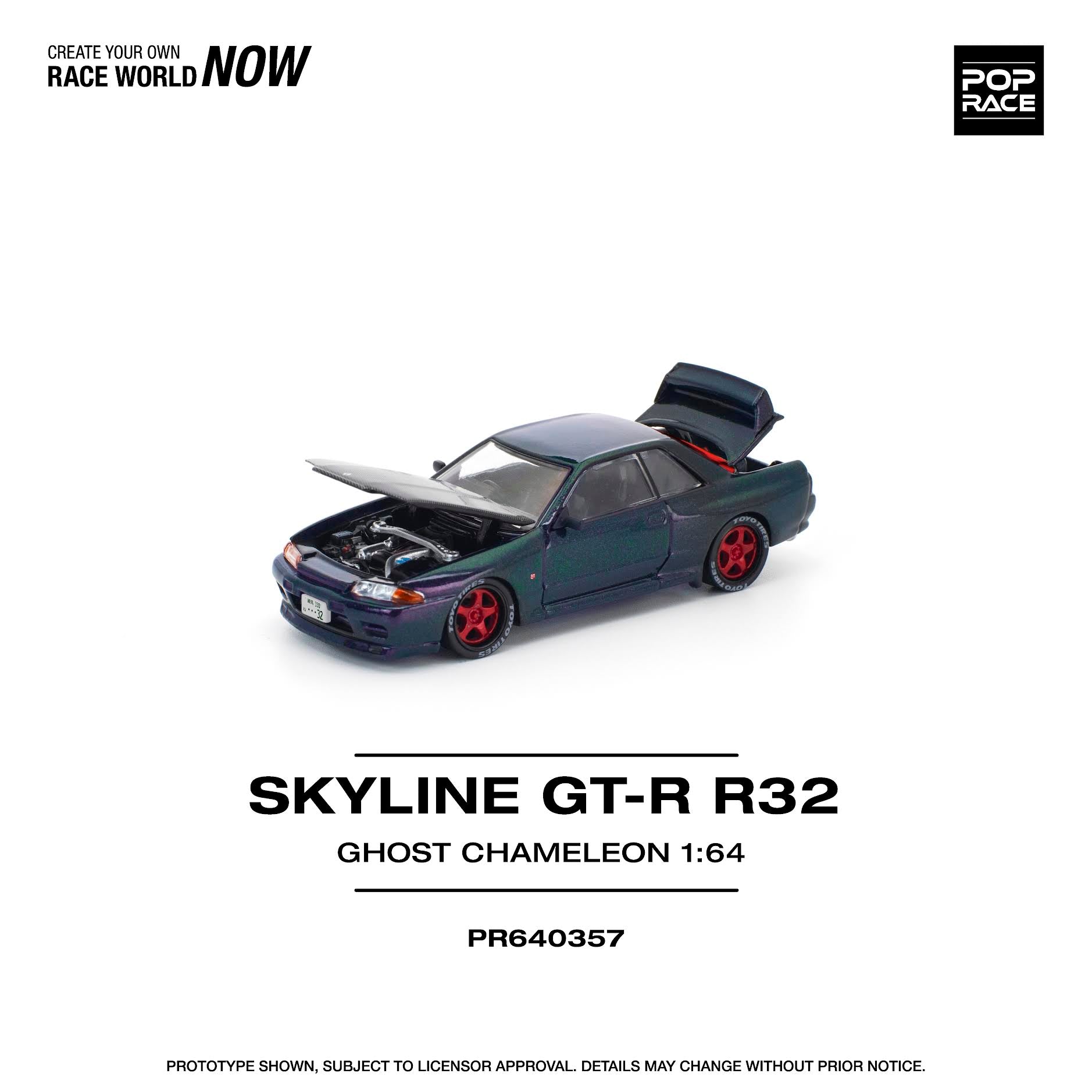 ミニカー POP RACE GTR R32 PR64-157 1/64 Pop Race 1:64 Nissan GTR R32 White #157 – Super Mini Wheels