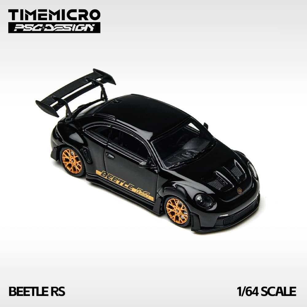 TimeMicro X PSC DESIGN 1:64 volkswagen beetle RS Black and Gold TM647903