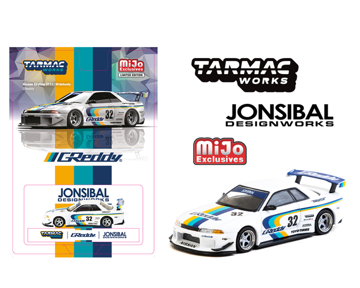[Preorder] Tarmac x Mijo 1:64 NISSAN SKYLINE GT-R R32 WIDEBODY JONSIBAL T64G-061-GDY