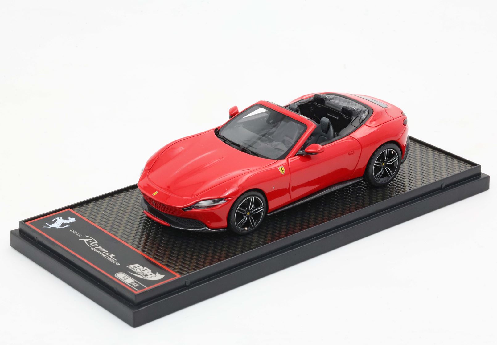 BBR Model 1:43 Ferrari Roma Spider cerchi neri Rosso Corsa 322