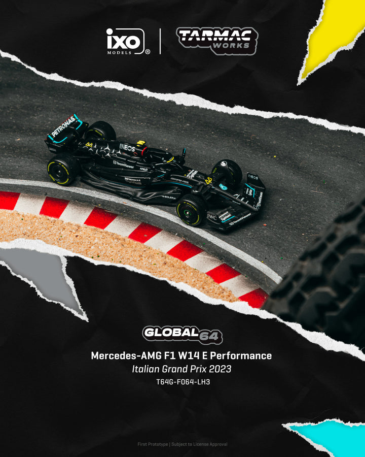 [Preorder] Tarmac Works 1:64 Mercedes-AMG F1 W14 E Performance Italian Grand Prix 2023 #44 Lewis Hamilton – Mijo Exclusives – Global64 T64G-F064-LH3