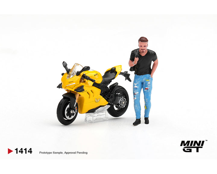 [Preorder] Mini GT 1:64 Ducati Panigale V4 S with Ducati Figure Yellow – Limited Edition MGT01414-L