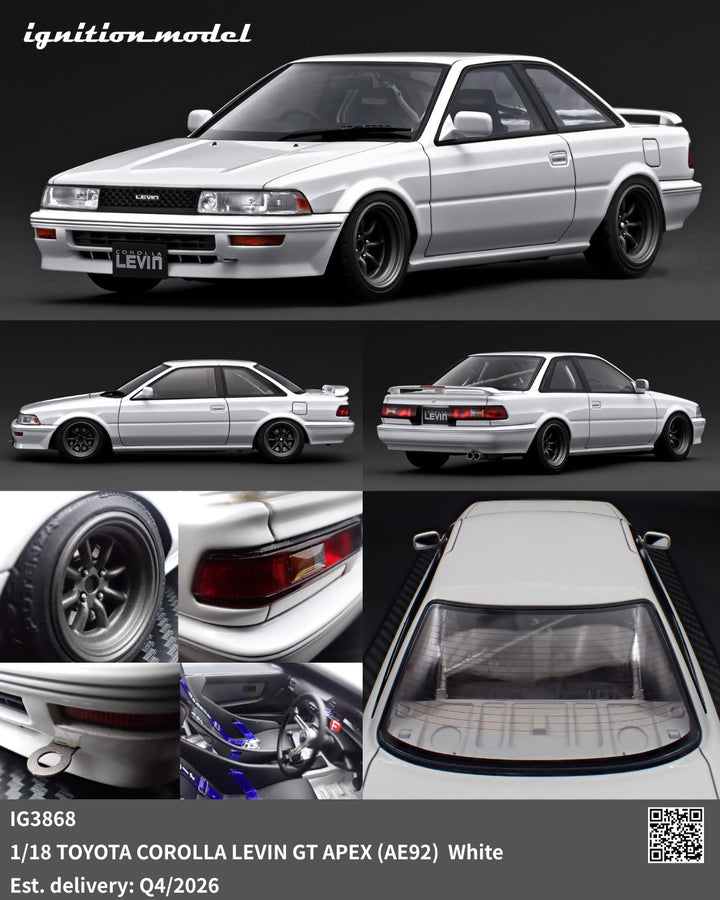 [Preorder] Ignition Model 1:18 TOYOTA COROLLA LEVIN GT APEX (AE92) White IG3868