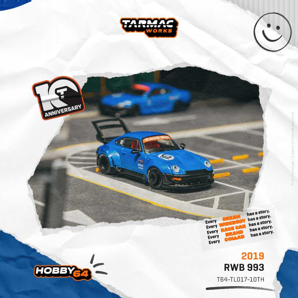Preorder] Tarmac Works 1:64 Porsche RWB 993 Tarmac Works 10th