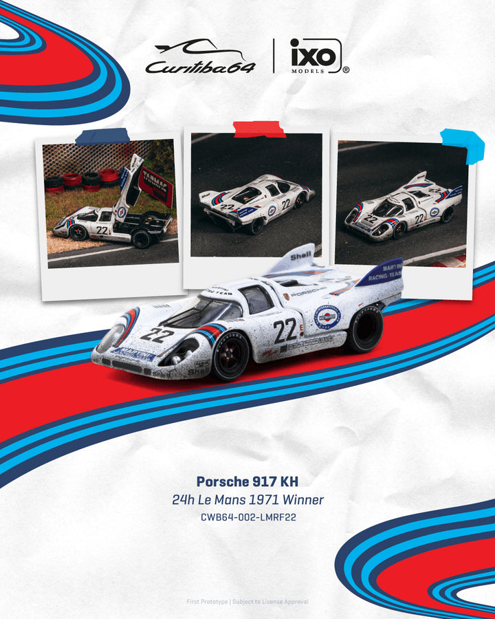 [Preorder] Tarmac Works 1:64 Porsche 917 KH 24h Le Mans 1971 Winner #22 CWB64-002-LMRF22