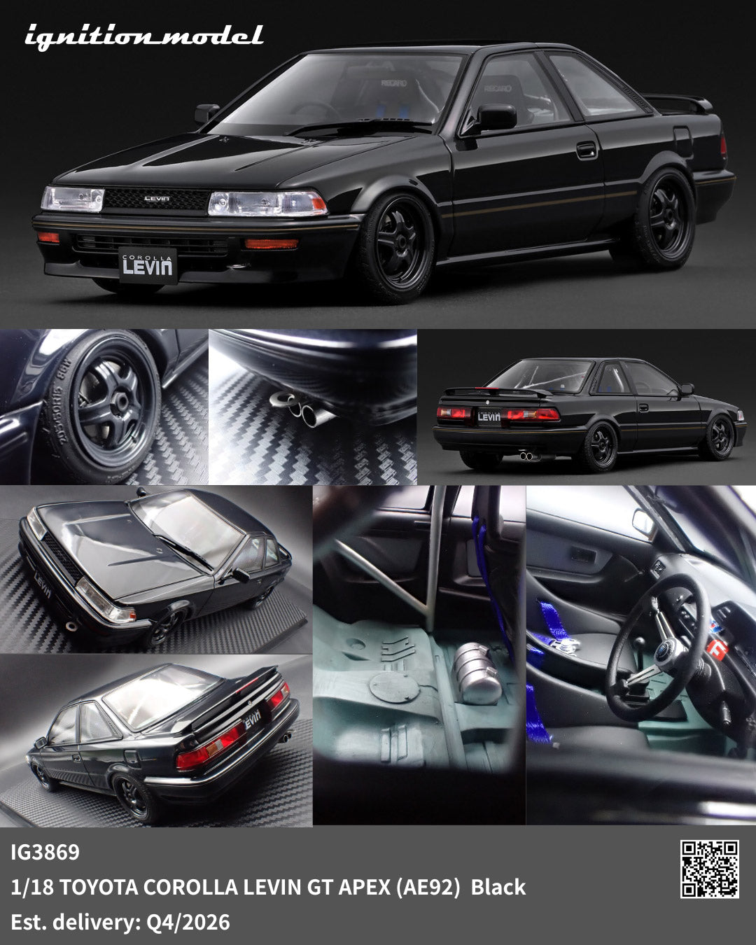 ignitionmodel　1/18　トヨタ　カローラ　レビン　GT-Apex Preorder] Ignition Model 1:18 TOYOTA COROLLA LEVIN GT APEX (AE92