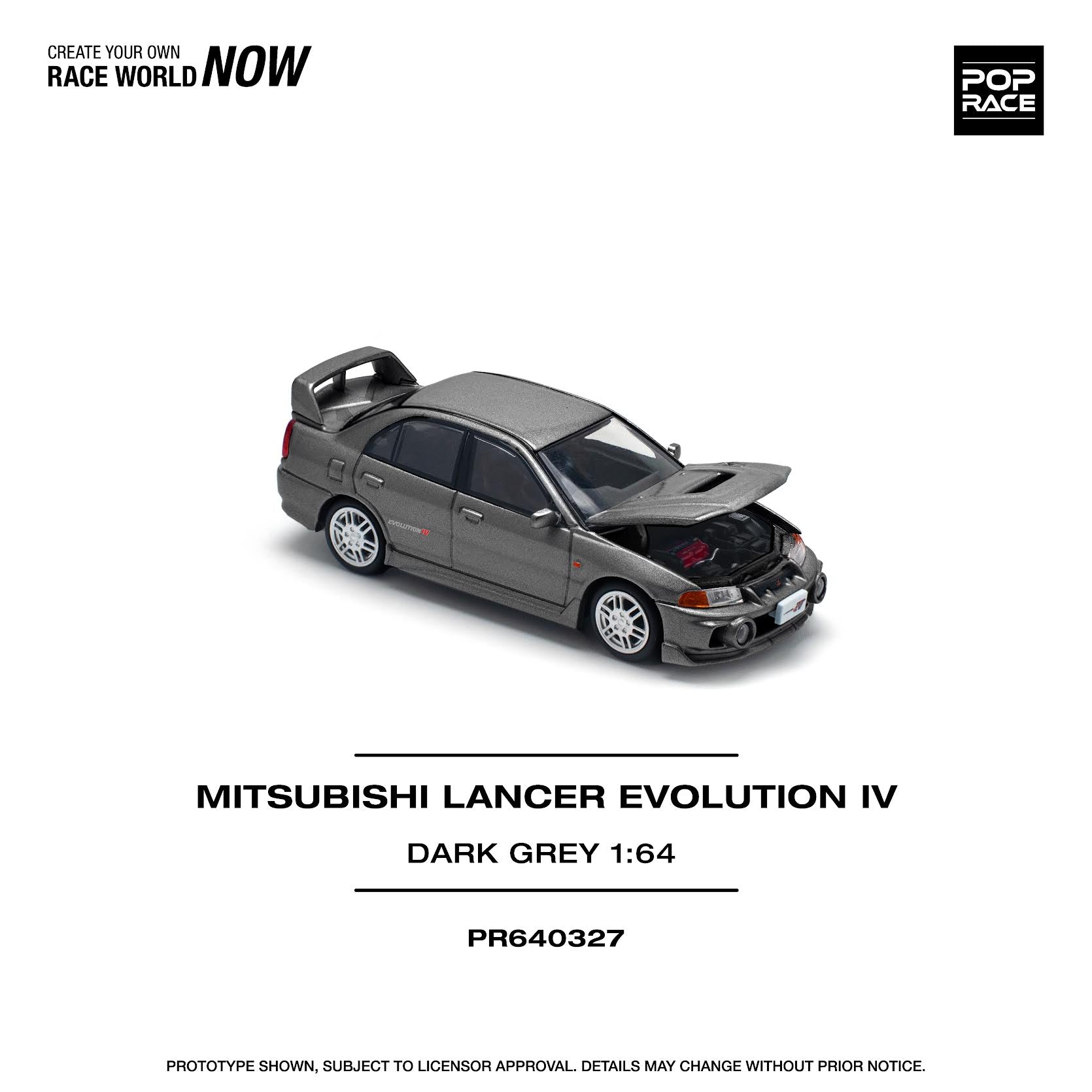 Preorder] POPRACE 1:64 MITSUBISHI LANCER EVOLUTION IV DARK GREY