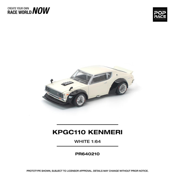 [Preorder] POPRACE 1:64 Nissan Skyline 2000GT-R KPGC110 KENMERI WHITE PR640210