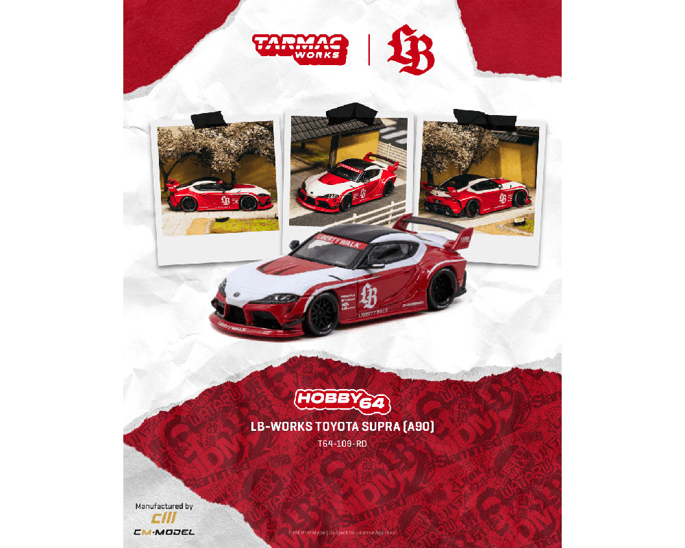 [Preorder] Tarmac Works 1:64 LB-WORKS TOYOTA SUPRA (A90) – Red – Hobby64 T64-109-RD