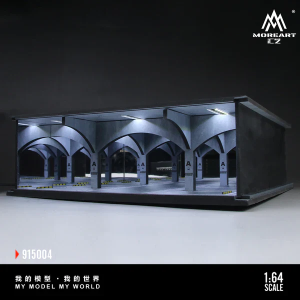 MoreArt 1:64 Underground Parking Garage Lighted Assembly Scene MO915004