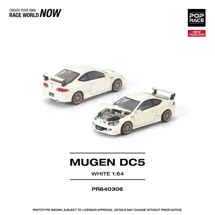 [Preorder] POPRACE 1:64 HONDA DC5 MUGEN WHITE NEW TOOLING PR640306
