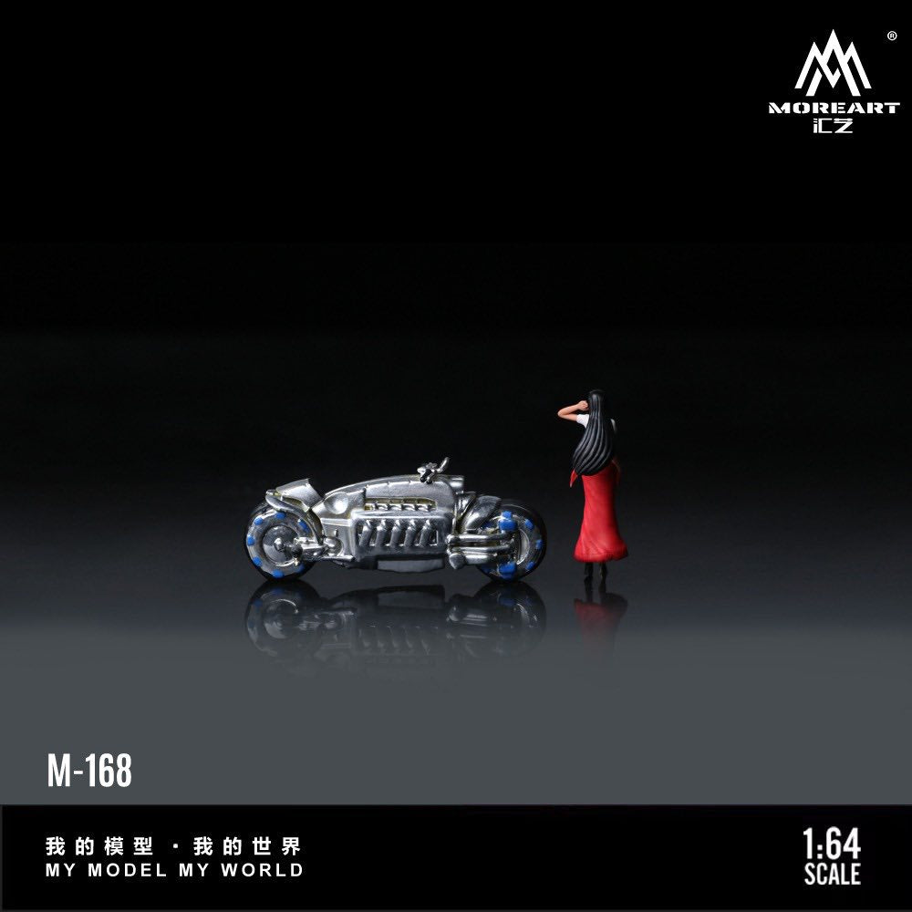 MoreArt 1:64 Dodge Tomahawk Silver Motorcycle Girl MO222168