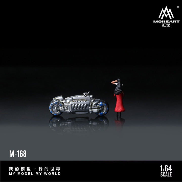 MoreArt 1:64 Dodge Tomahawk Silver Motorcycle Girl MO222168