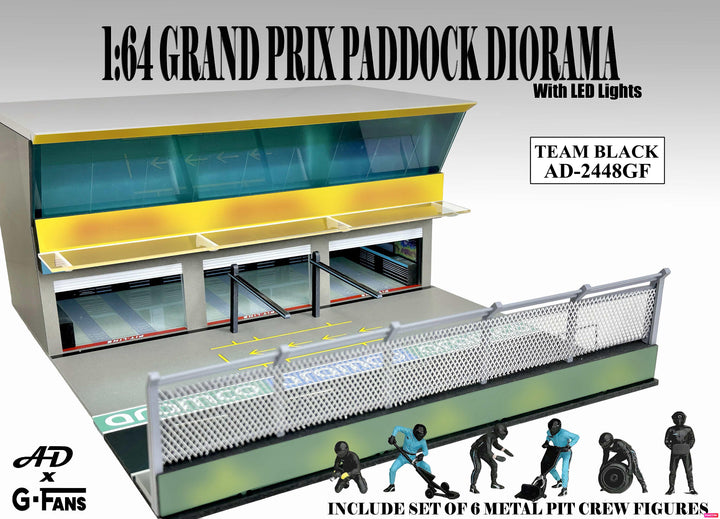 [Preorder] American Diorama 1:64 Grand Prix Paddock Diorama - Team Black  AD-2448MJ