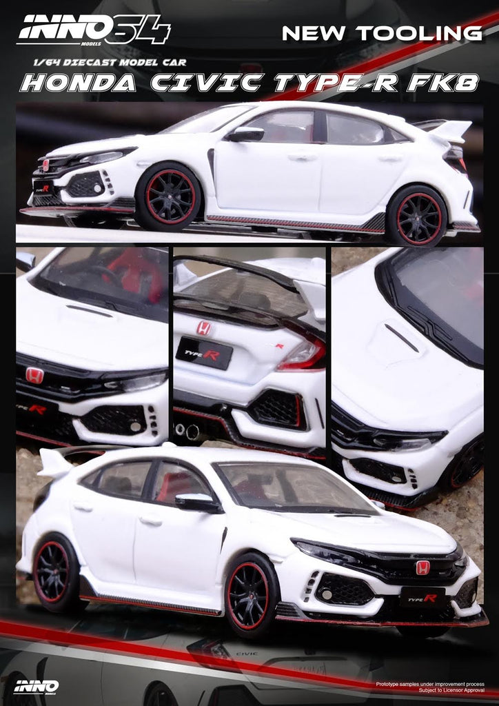 Inno64 1:64 HONDA CIVIC TYPE-R (FK8) White IN64-FK8-WHI – Horizon