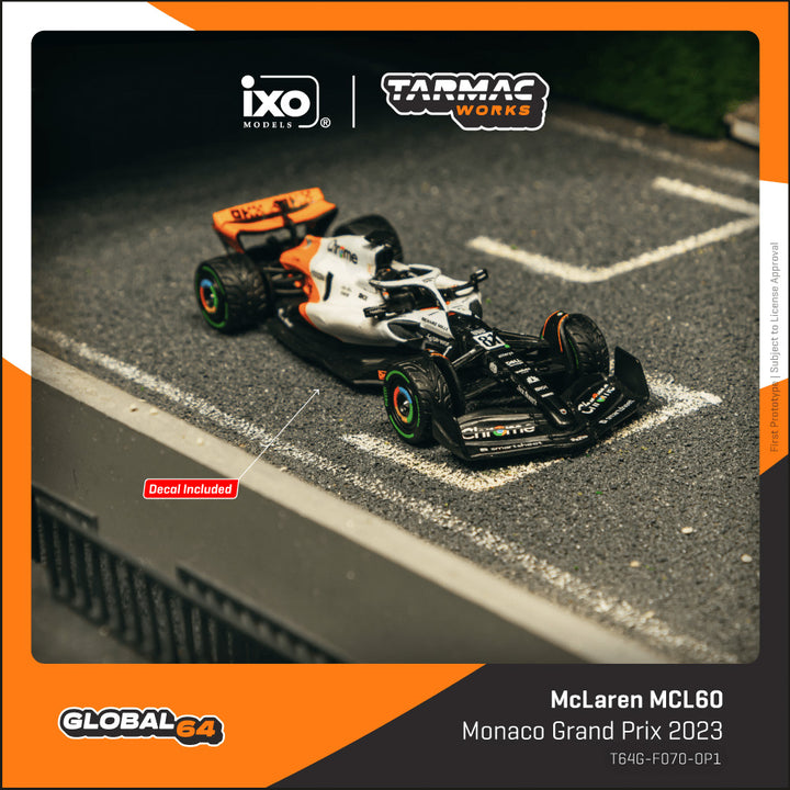 [Preorder] Tarmac Works 1:64 McLaren MCL60 Monaco Grand Prix 2023 Oscar Piastri T64G-F070-OP1