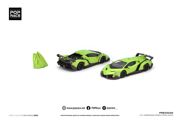 [Preorder] POPRACE 1:64 LAMBORGHINI VENENO VERDE ITHACA PR640532