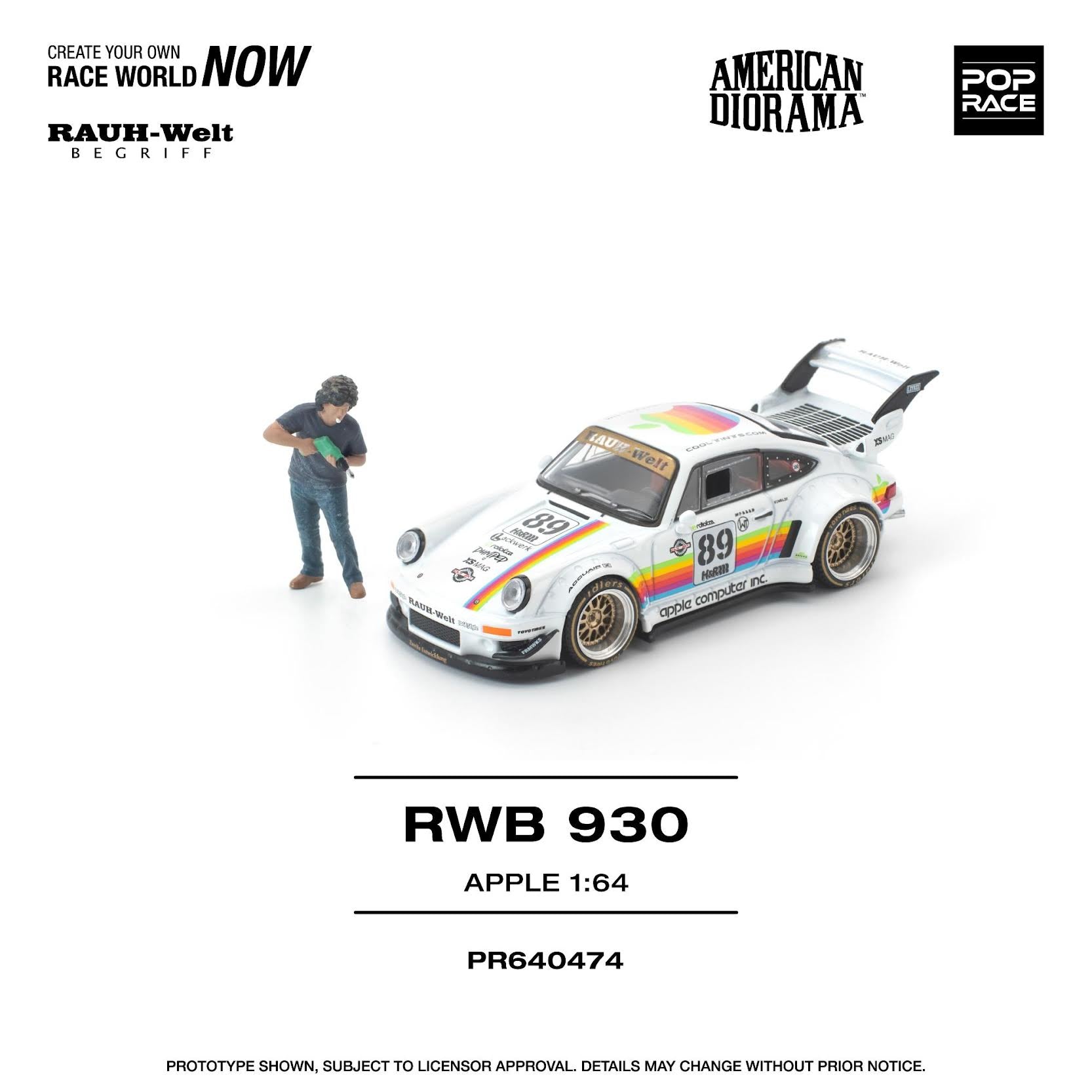 Preorder] POPRACE 1:64 Porsche RWB 930 APPLE WITH FIGURE PR640474