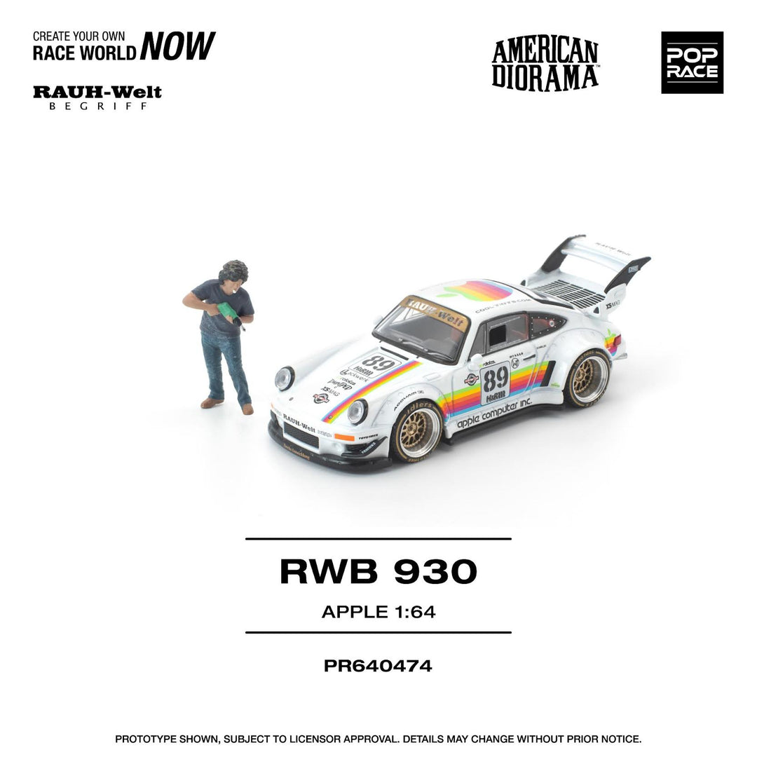 [Preorder] POPRACE 1:64 Porsche RWB 930 APPLE WITH FIGURE PR640474