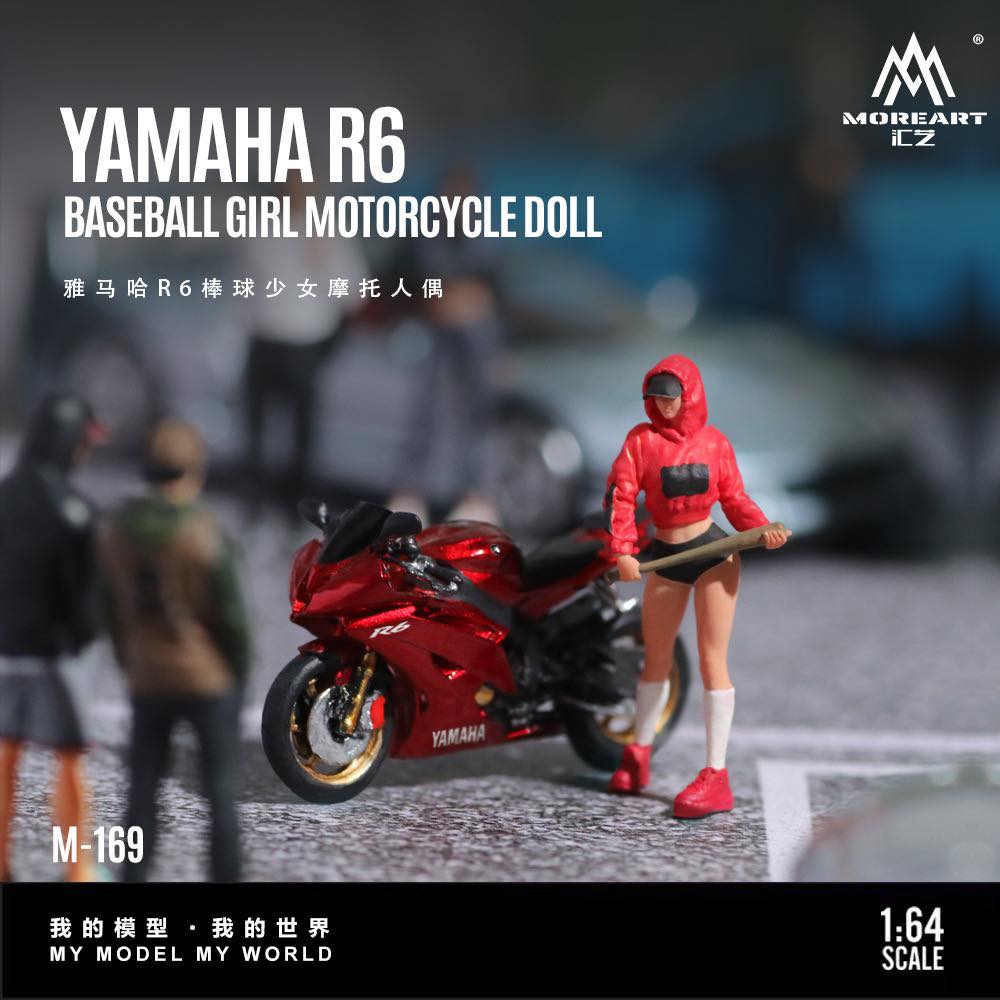MoreArt 1:64 Yamaha R6 Baseball Girl Motorcycle Girl MO222169