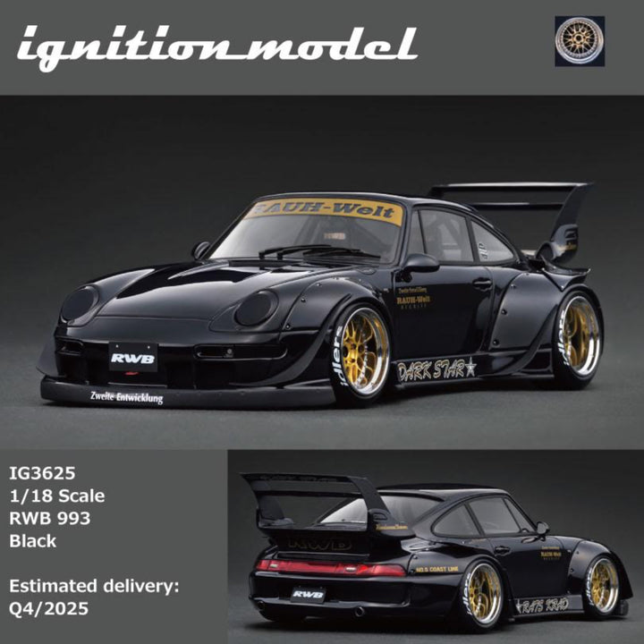[Preorder] Ignition Model 1:18 Porsche RWB 993 Black IG3625