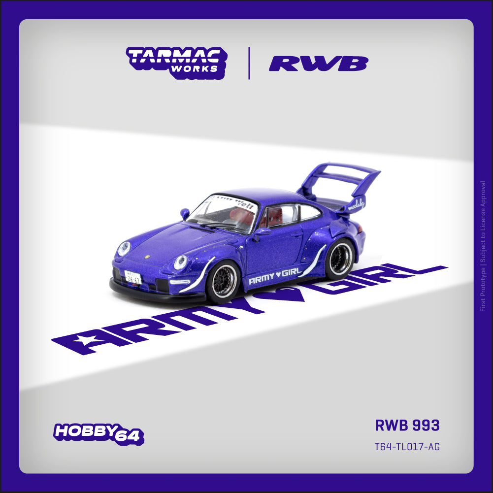 Tarmac Works RWB 993 ARMY GIRL ミニカー Tarmac Works 1:64 Porsche RWB 993 ARMY GIRL - Officially licensed