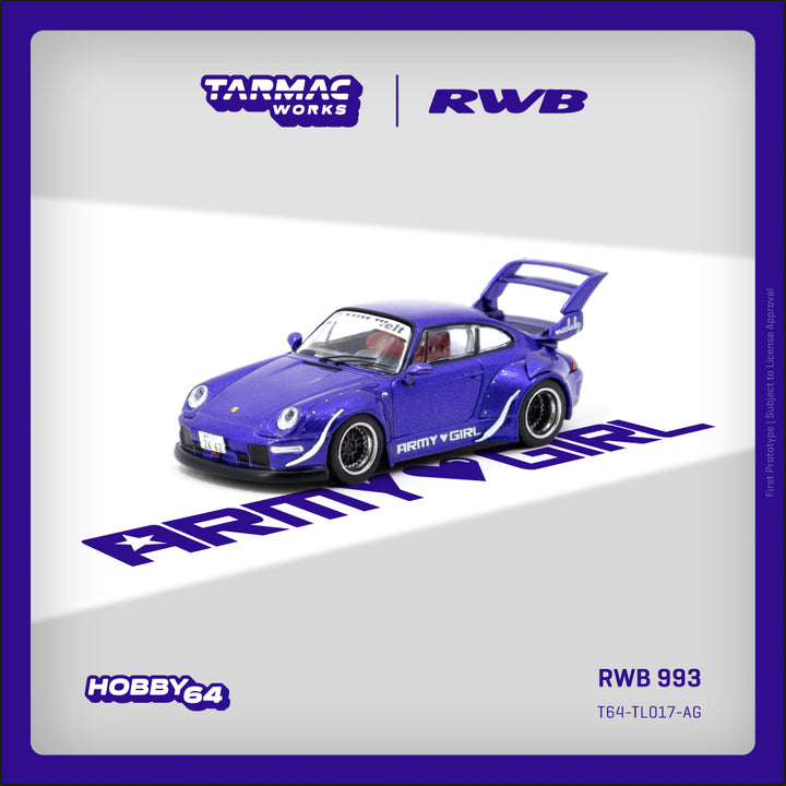 [Preorder] Tarmac Works 1:64 Porsche RWB 993 ARMY GIRL - Officially licensed by RWB T64-TL017-AG