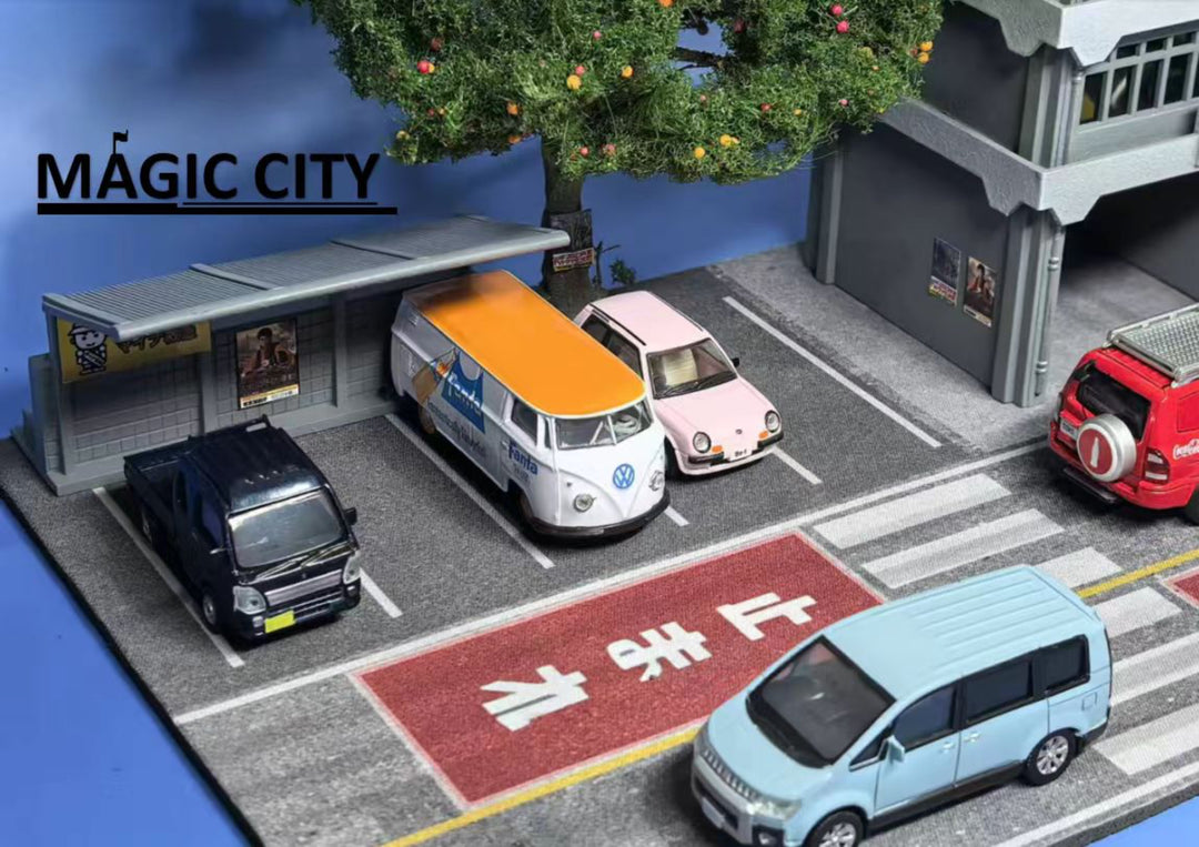 [Preorder] Magic City 1:64 Japanese Fire and Rescue Team and Parking Lot Scene 110083