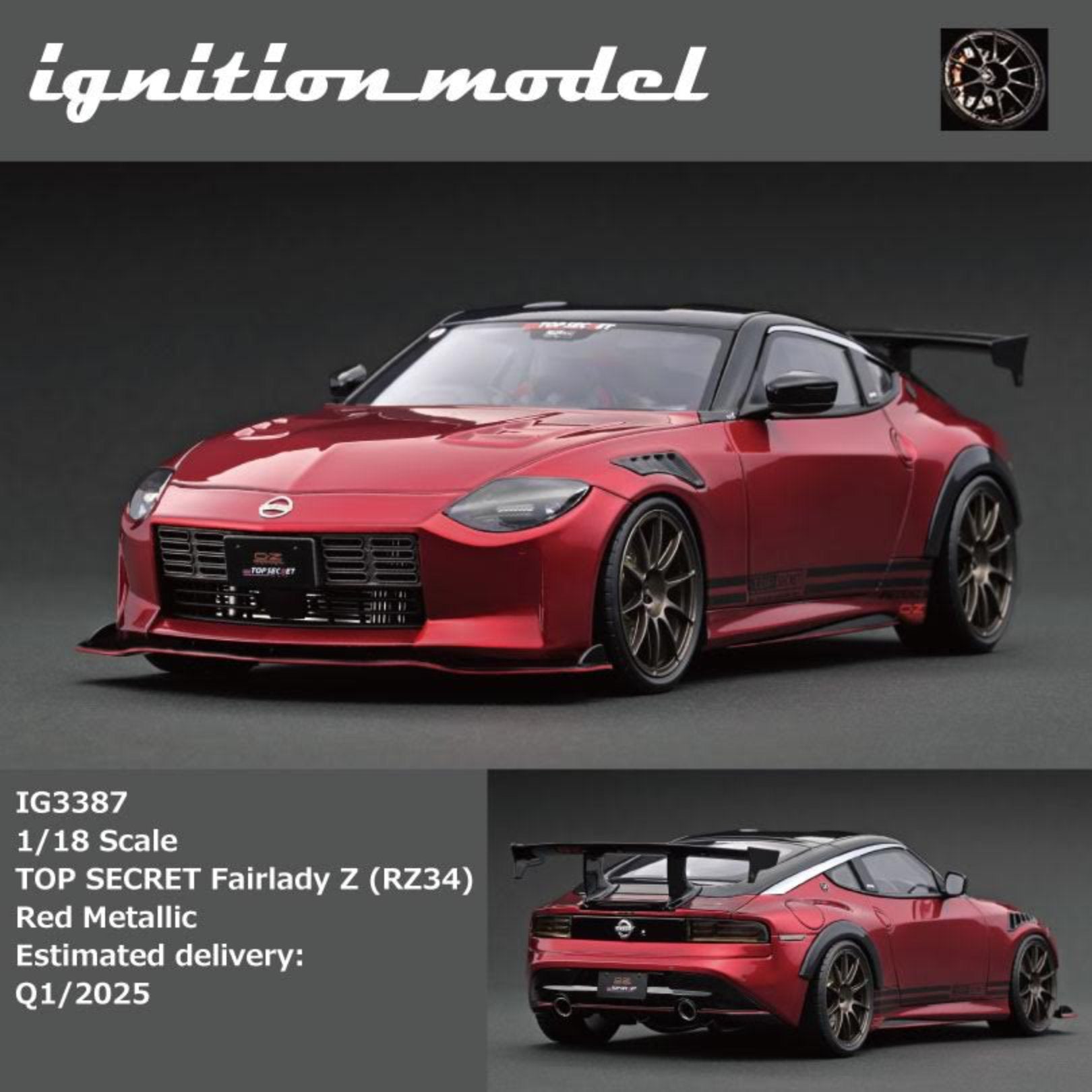 Preorder] Ignition Model 1:18 Nissan TOP SECRET Fairlady Z (RZ34) Red –  Horizon Diecast