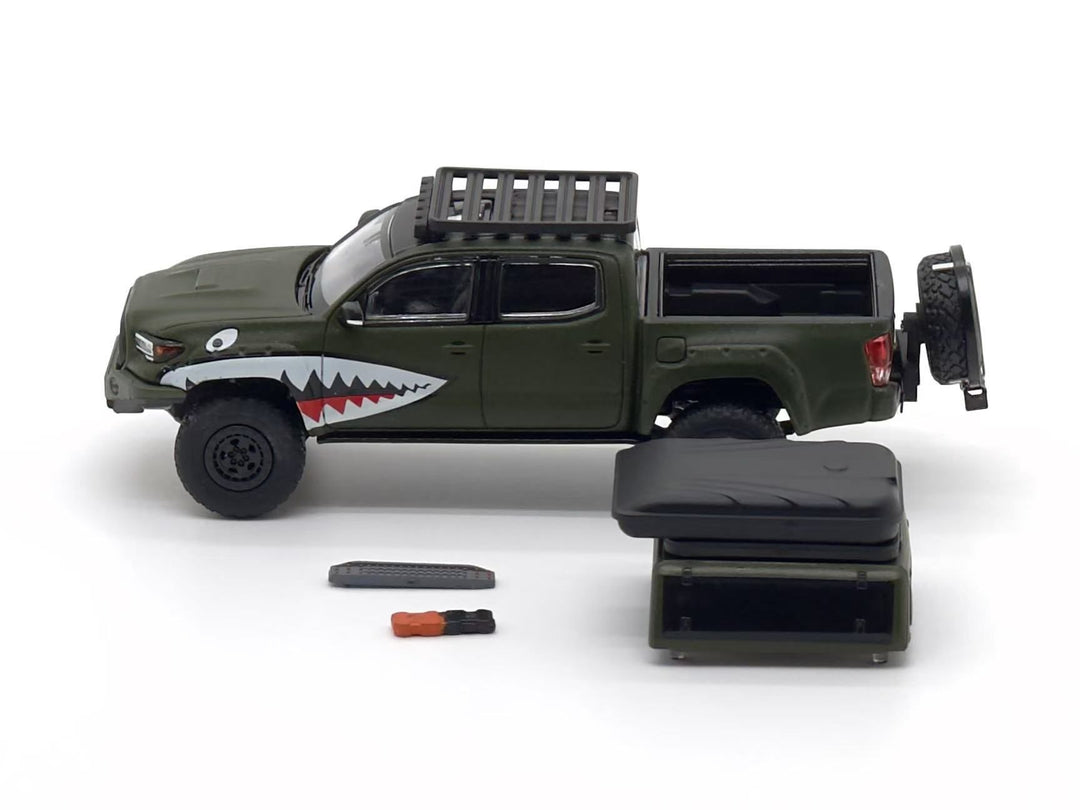 Unique Model 1:64 Toyota Tacoma Green Shark Livery Luggage Version