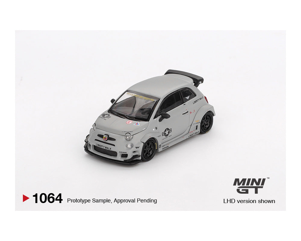 [Preorder] MINIGT 1:64 Abarth 595 LB-WORKS x Abas Works Fighters – Matte Grey MGT01064-BL