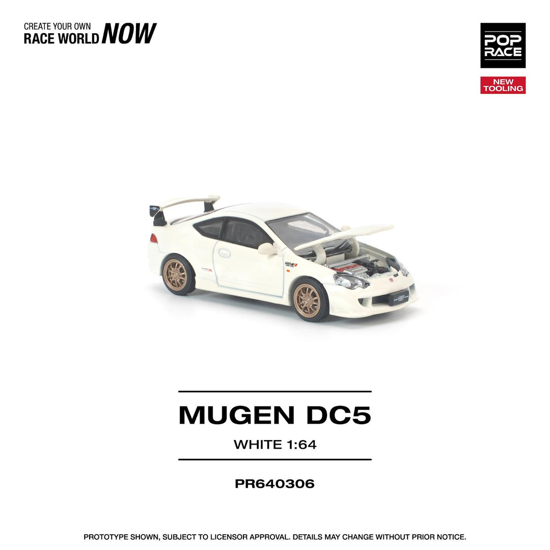 [Preorder] POPRACE 1:64 HONDA DC5 MUGEN WHITE NEW TOOLING PR640306