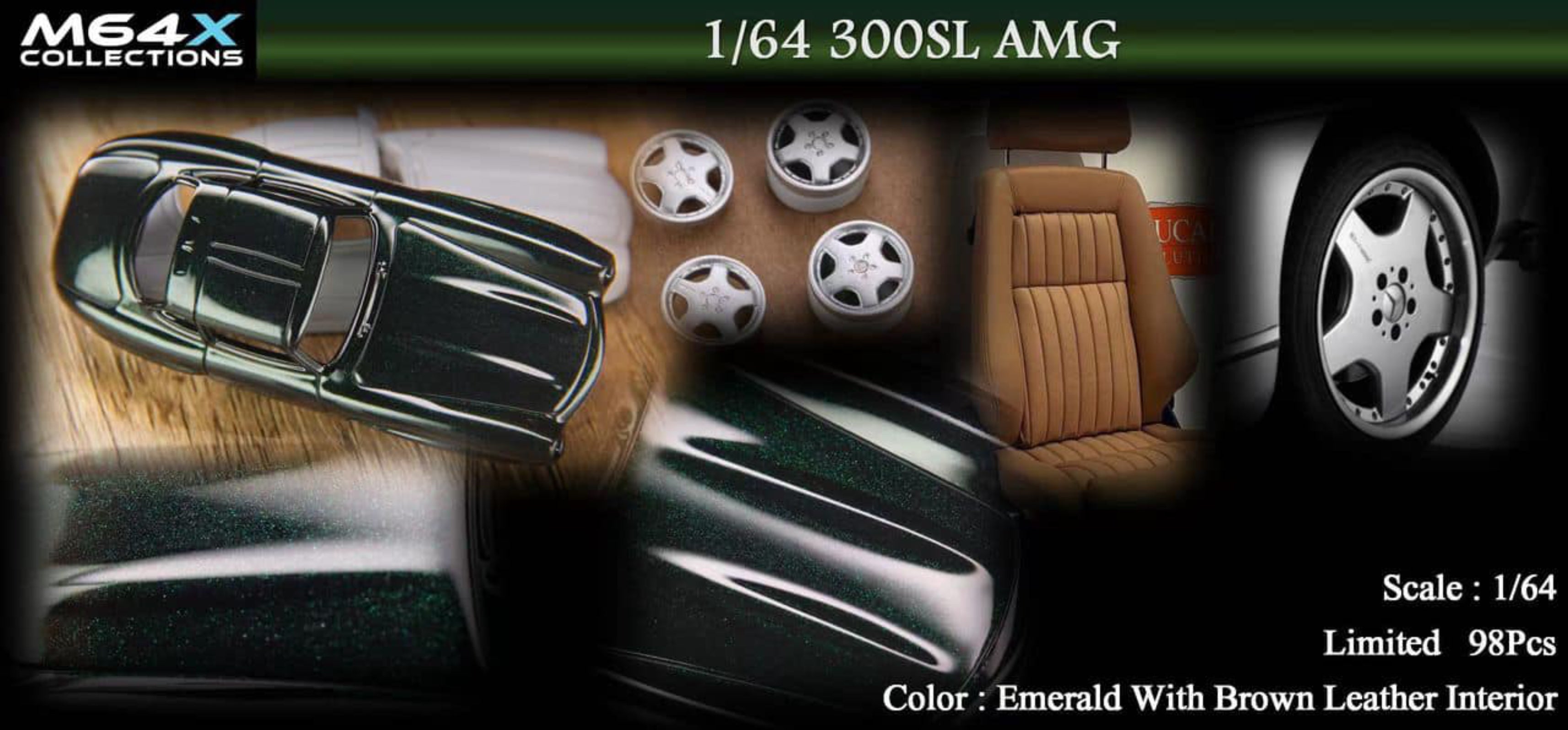 M64X 1:64 Vintage 2025 Mercedes-Benz 300SL AMG (6 Colours