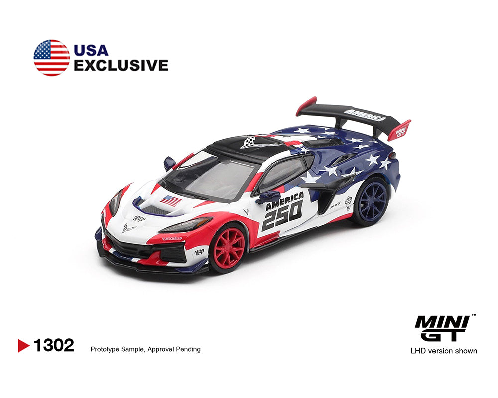 [Preorder] Mini GT 1:64 Chevrolet Corvette ZR1 America 250 USA Exclusive LHD- Limited Edition MGT01302-BL