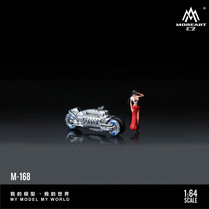 MoreArt 1:64 Dodge Tomahawk Silver Motorcycle Girl MO222168