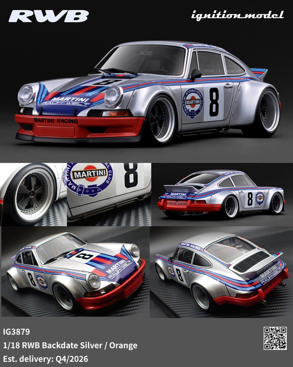 Preorder] Ignition Model 1:18 PORSCHE RWB Backdate Silver / Orange
